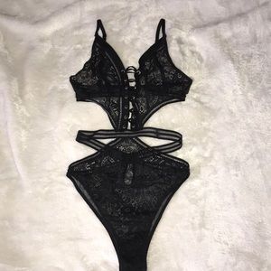 Black lingerie onsie